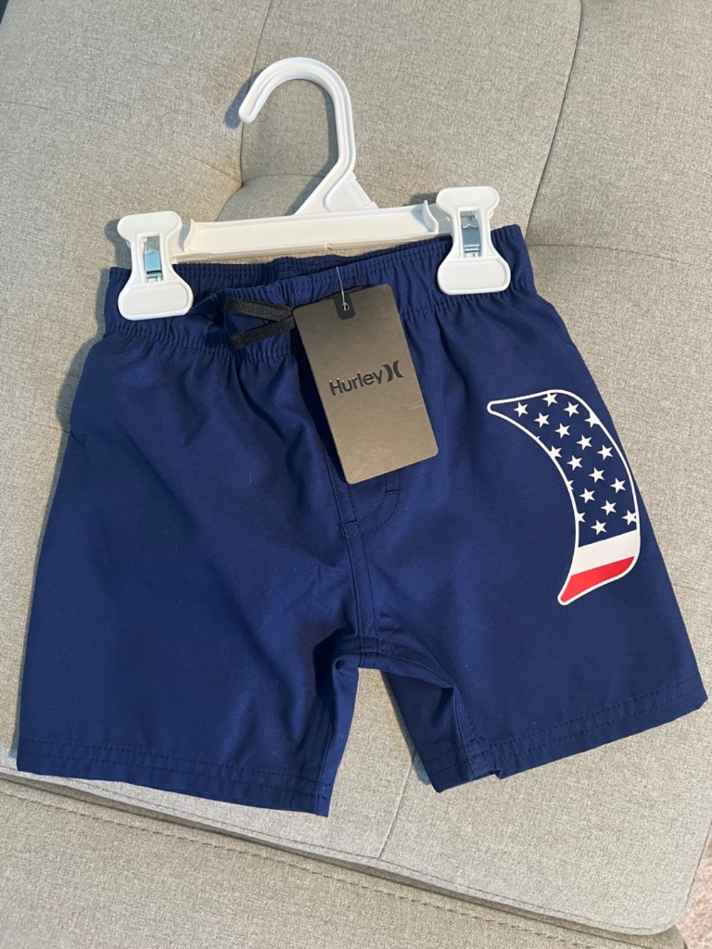 NWT Hurley Navy Kids Swim Shorts with PATRIOTIC Hurley “H” Accent size 2T